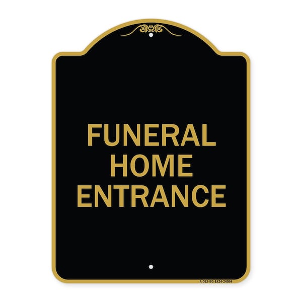 Signmission Entrance Sign Funeral Home Entrance, Black & Gold Aluminum Architectural Sign, 18" H, BG-1824-24094 A-DES-BG-1824-24094 - main